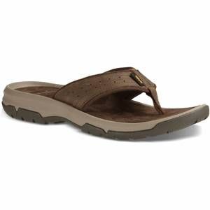 NEW TEVA men's langdon toe post in walnut